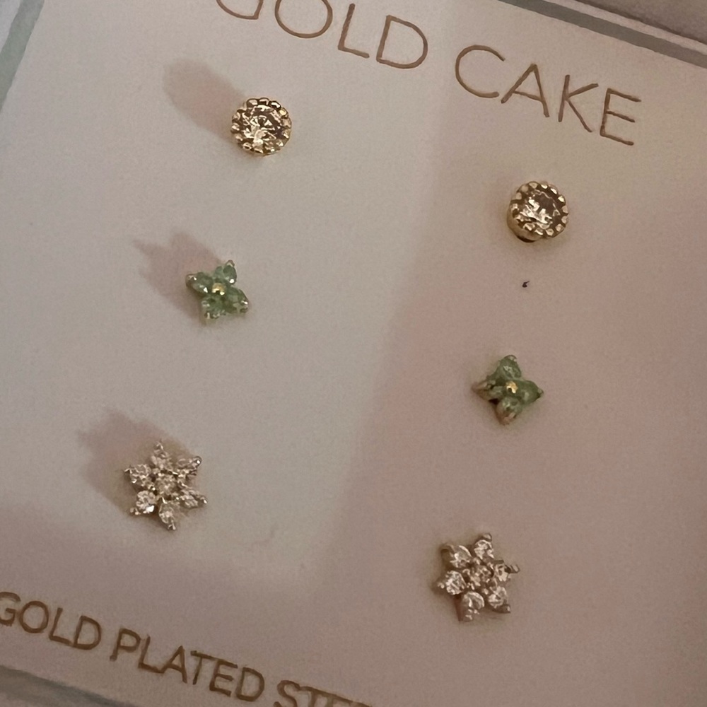⚡️Gold Cake Three Earring Set - Picture 3 of 3